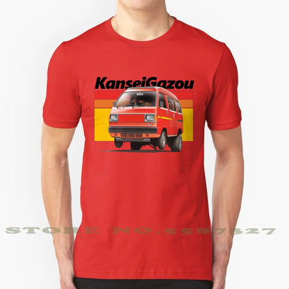 Acty Kei Van Drag T-Shirt – 100% Cotton | JDM 3-Cylinder Japanese Van | Funny 80s Car Design