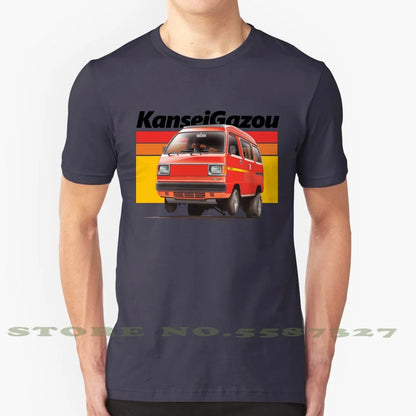 Acty Kei Van Drag T-Shirt – 100% Cotton | JDM 3-Cylinder Japanese Van | Funny 80s Car Design