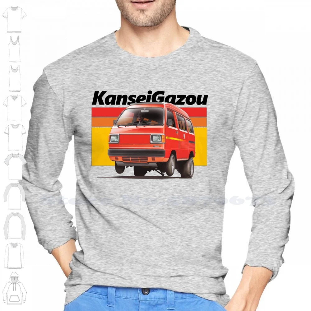 Acty Kei Van Drag T-Shirt – 100% Cotton | JDM 3-Cylinder Japanese Van | Funny 80s Car Design