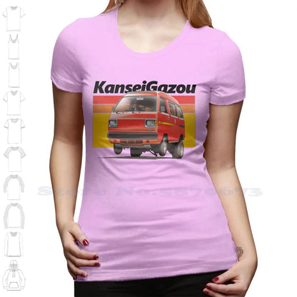 Acty Kei Van Drag T-Shirt – 100% Cotton | JDM 3-Cylinder Japanese Van | Funny 80s Car Design