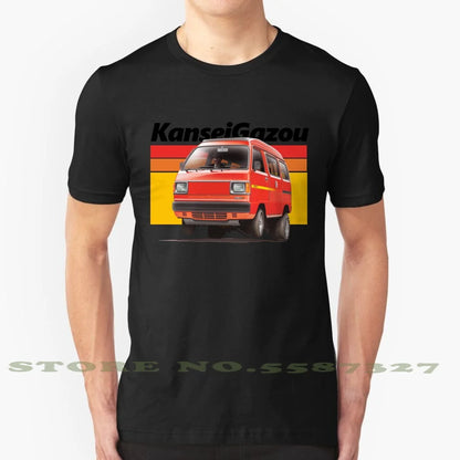 Acty Kei Van Drag T-Shirt – 100% Cotton | JDM 3-Cylinder Japanese Van | Funny 80s Car Design