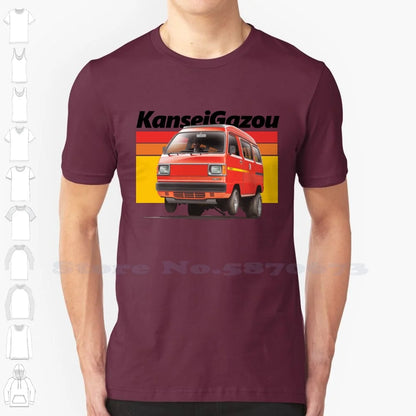 Acty Kei Van Drag T-Shirt – 100% Cotton | JDM 3-Cylinder Japanese Van | Funny 80s Car Design