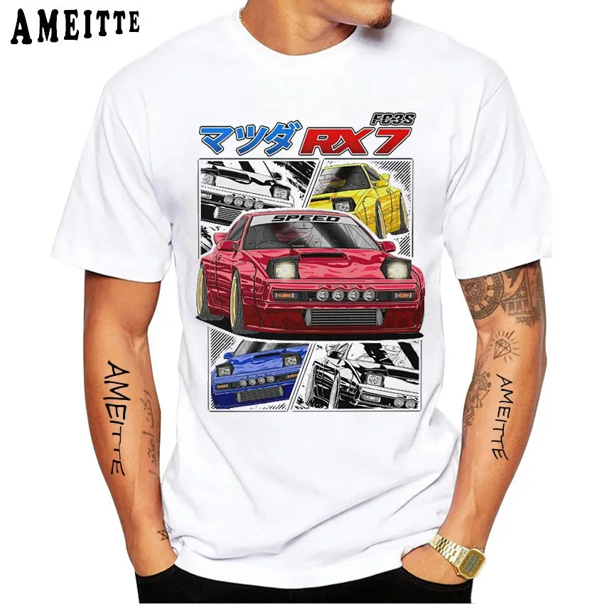 JDM Legend RX-7 Turbo II FC3S T-Shirt – Summer Style for Car Enthusiasts