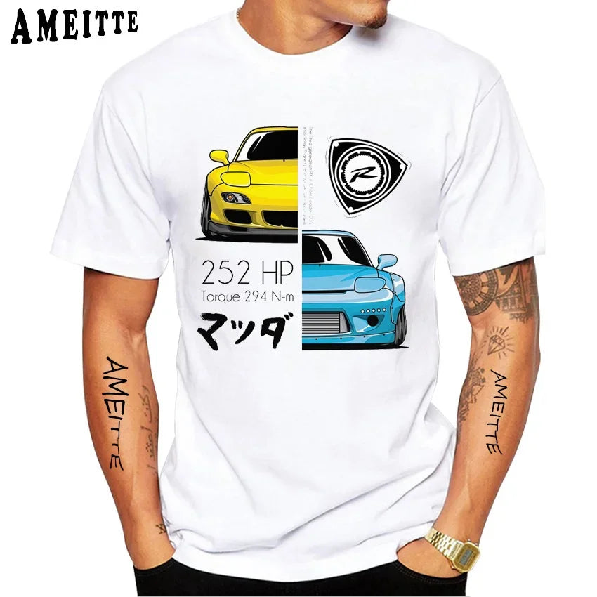 JDM Legend RX-7 Turbo II FC3S T-Shirt – Summer Style for Car Enthusiasts